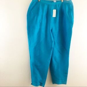 Worthington Metallic Light blue 100% silk pants size 18W